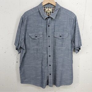 Woolrich Men’s Size XXL Chambray Blue Button Down Short Sleeve Shirt